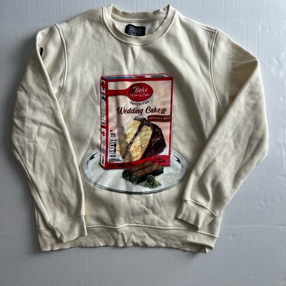 Wedding Cake Wake Bake and cake long sleeve sweater size xl 100% cotton unisex - Picture 11 of 14